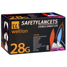 Безопасные одноразовые ланцеты Wellion Calla 28G, 200 шт.